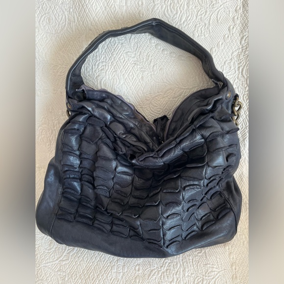 NWT heavy, buttery soft Leather bag ITALY Italian designer boho - Picture 3 of 17